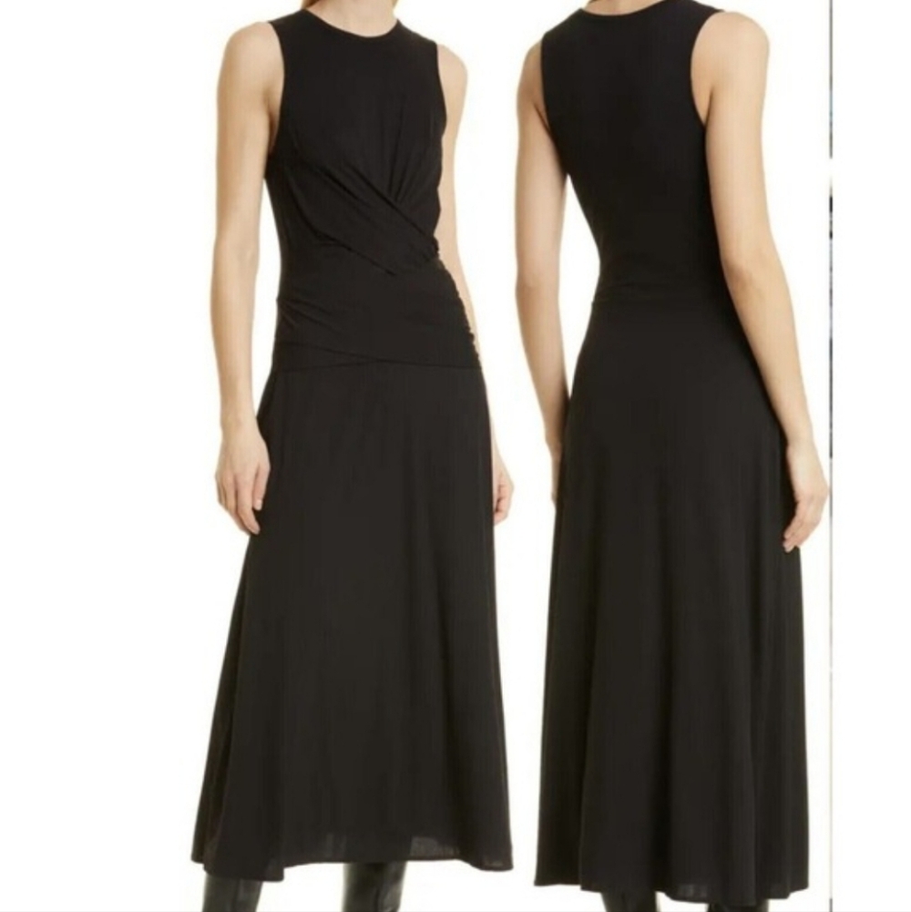 rag & bone Wrap Front Black Maxi Dress